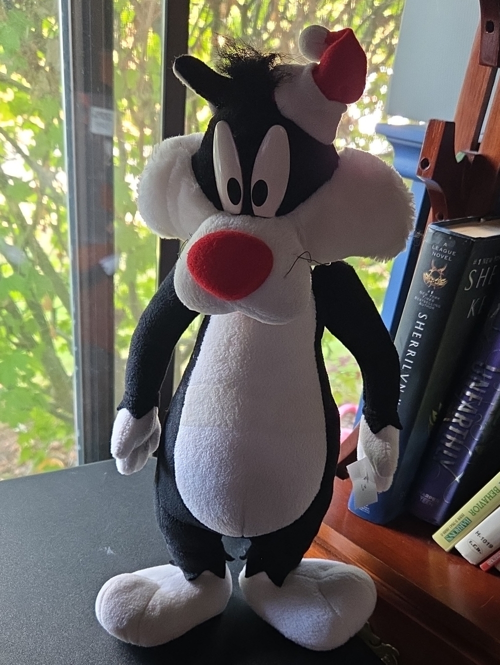 Vintage Plush Holiday Sylvester Cat Looney Tunes Santa Hat